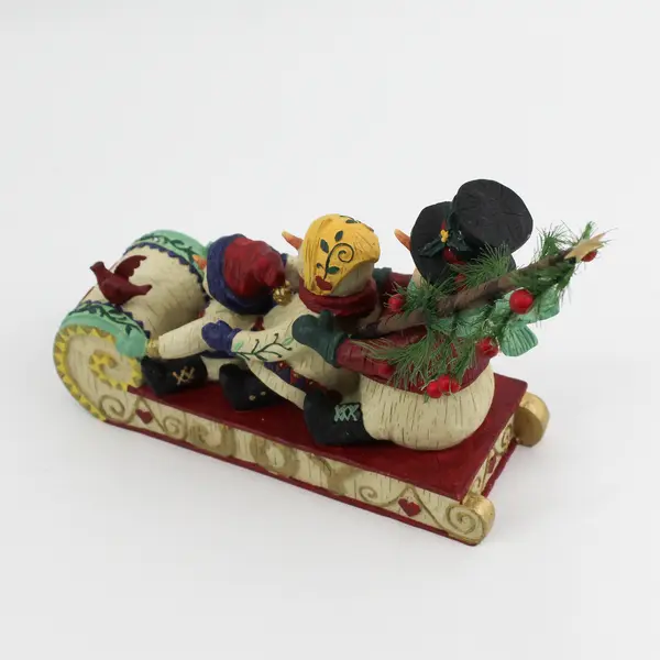 Demdaco 1999 K Killip Multicolor Snow Family On Sled Resin Figurine #12017