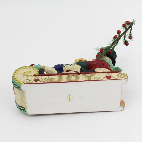 Demdaco 1999 K Killip Multicolor Snow Family On Sled Resin Figurine #12017