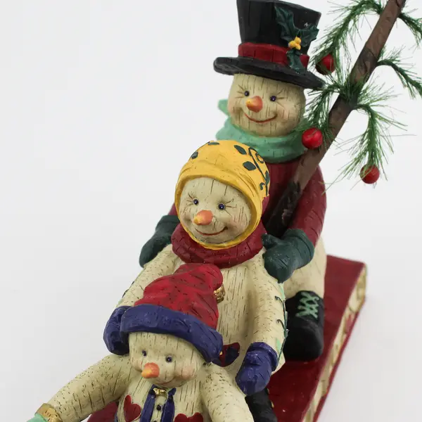 Demdaco 1999 K Killip Multicolor Snow Family On Sled Resin Figurine #12017