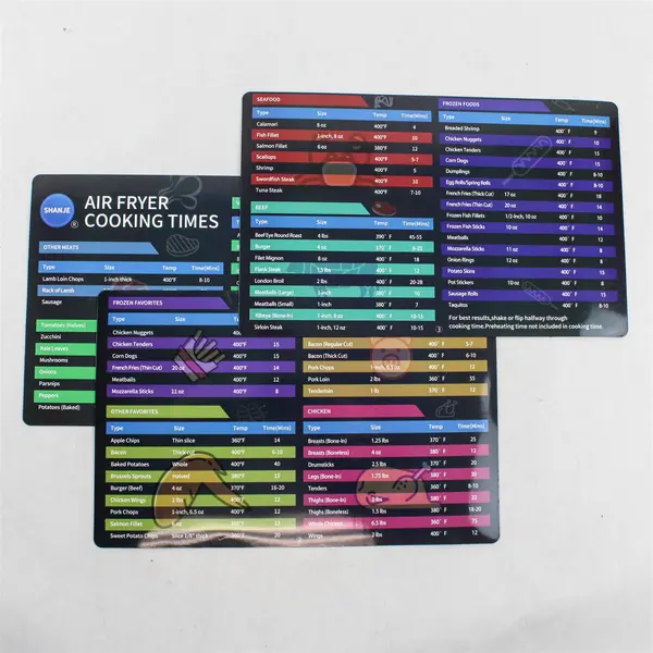 Shanje Set of 3 Air Fryer Cooking Times Kitchen Refrigerator Magnets