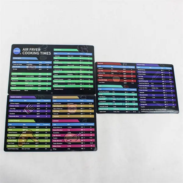 Shanje Set of 3 Air Fryer Cooking Times Kitchen Refrigerator Magnets