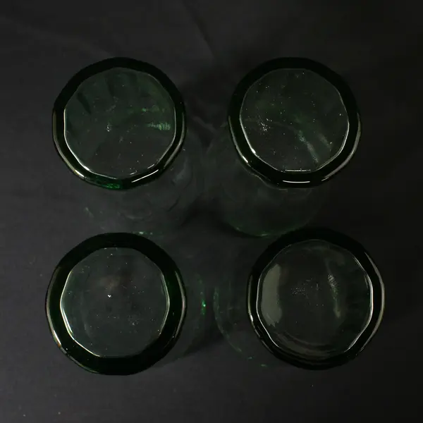 Set Of 4  Libbey Green Coca Cola Glasses 6 1/8 inches  16 Ounce