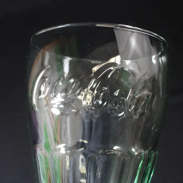 Set Of 4  Libbey Green Coca Cola Glasses 6 1/8 inches  16 Ounce