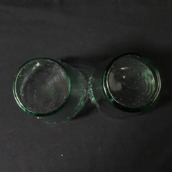 Set of 2 Libbey Green Textured Coca-Cola 6 Ounce Glasses