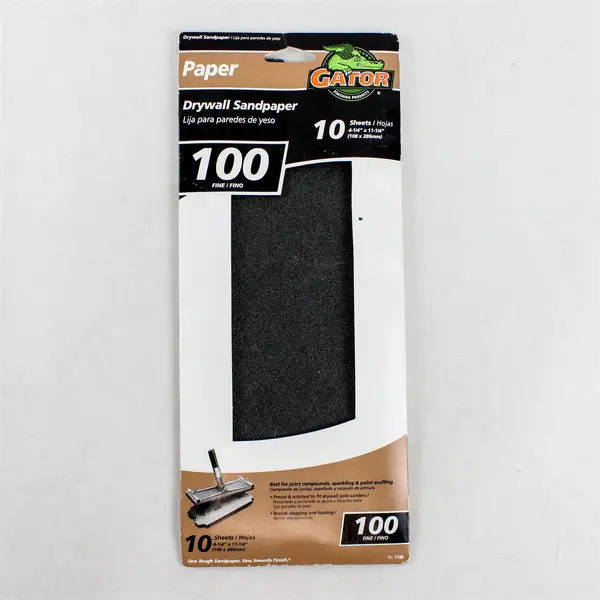 Gator Drywall Sandpaper 10 Sheets 100 Grit Fine New