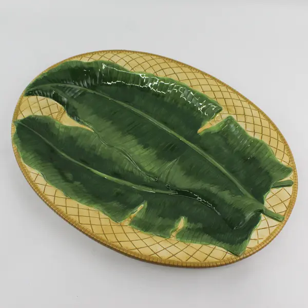 Coventry (PTS) Rainforest Pattern Ceramic Oval Serving Platter 16.75" Long