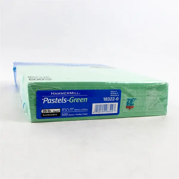 Hammermill Pastels 20 lb Green Colored Printer Paper 8.5 x 11 Ream