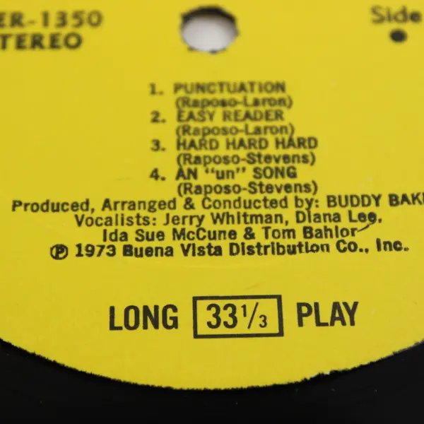 Songs From The Electric Company TV Show 12" Vinyl Record