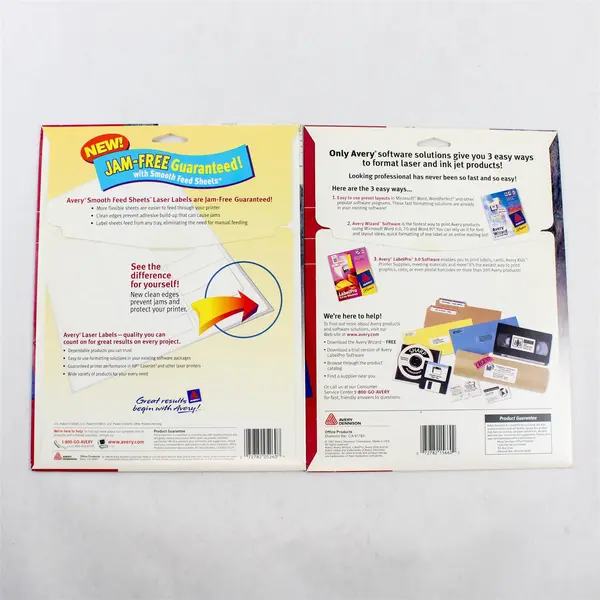 Lot of 2 Avery Address Labels 5260 White 5660 Clear 1 x 2.625 / 1 x 2.75