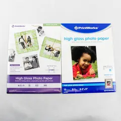 Lot of 2 PrintWorks High Gloss Photo Paper 8.5x11 Used