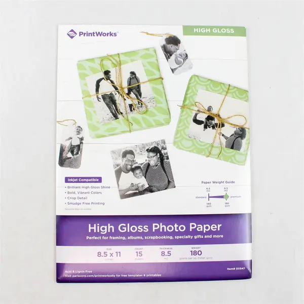 Lot of 2 PrintWorks High Gloss Photo Paper 8.5x11 Used
