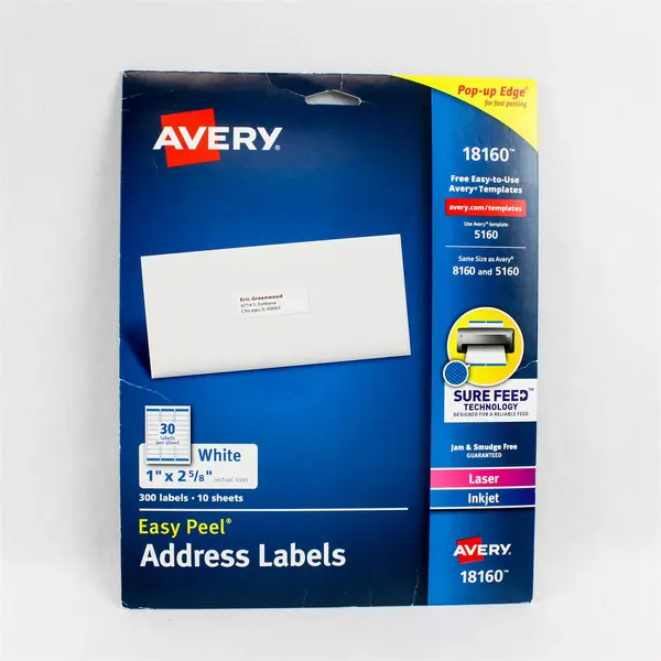 Lot of 3 Avery Shipping & Address Labels 18163 (2x4) 18160 (1x2-5/8) White