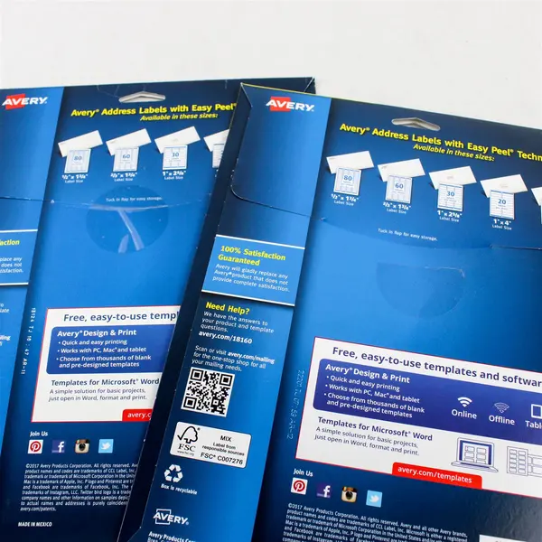 Lot of 3 Avery Shipping & Address Labels 18163 (2x4) 18160 (1x2-5/8) White