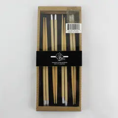 Set Of 4 Tableware By Marsha Blanke Matching Solid Wood And Metal Chopsticks