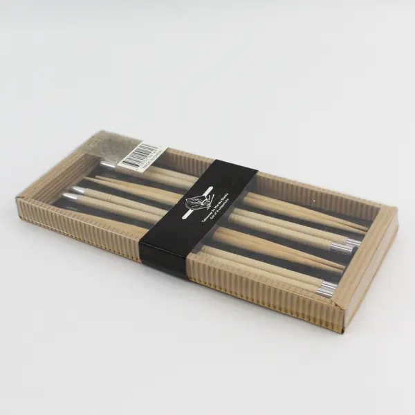 Set Of 4 Tableware By Marsha Blanke Matching Solid Wood And Metal Chopsticks