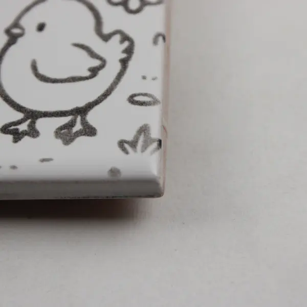 Cute Chicken Farm Decorative White Ceramic Tile Trivet 6"