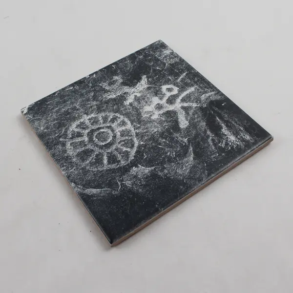 Grayscale Cave Art Decorative Ceramic Tile Trivet 6"