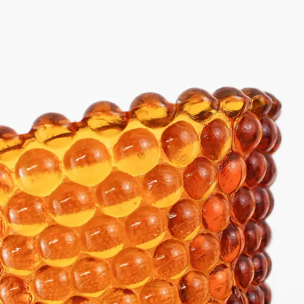 Set of 3 Burnt Orange Hobnail Glass Peg Votive Candle Holders