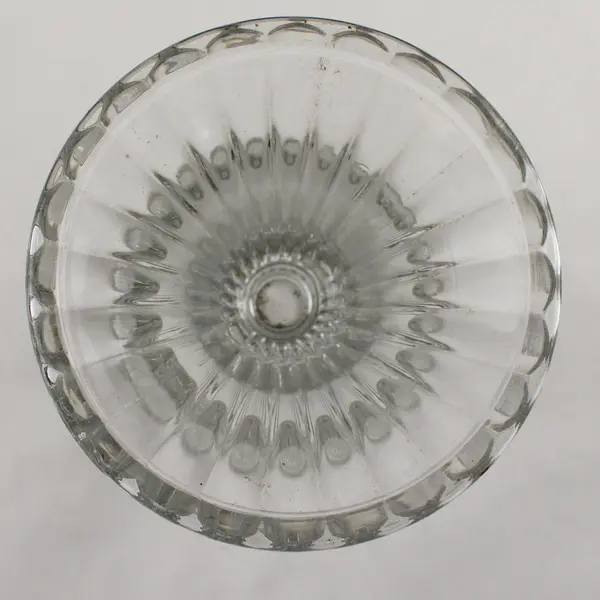 Set of 2 Vintage Ribbed Glass Pedestal Candle Holders - Display