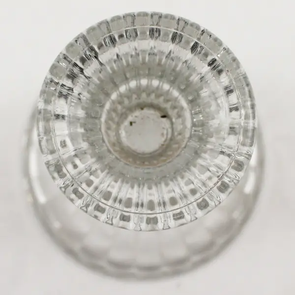 Set of 2 Vintage Ribbed Glass Pedestal Candle Holders - Display