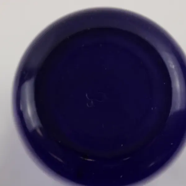 Vintage Libbey Cobalt Blue Santa Glass Candle Holder Votive 9in