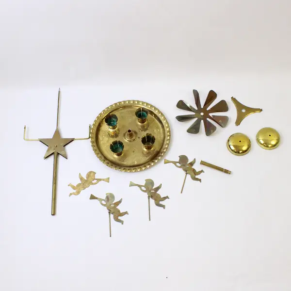 Vintage Brass Angel Cherub Holiday Party Chimes Candle Holder FLAWED