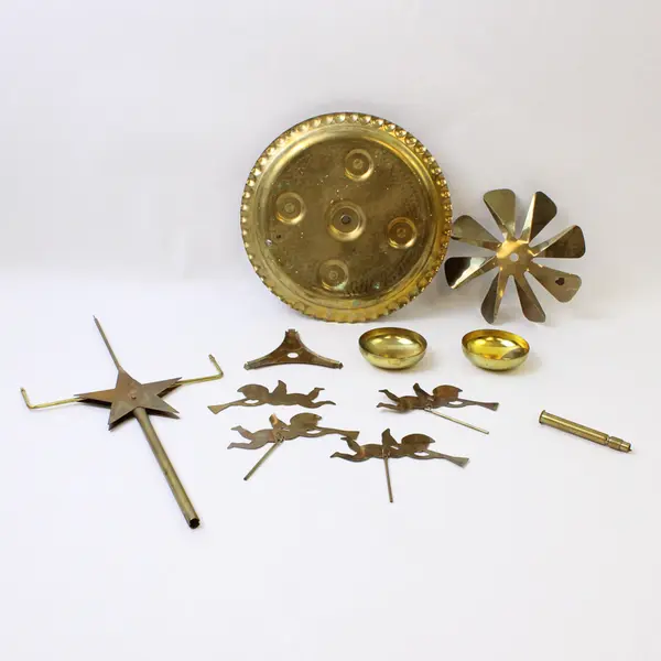 Vintage Brass Angel Cherub Holiday Party Chimes Candle Holder FLAWED