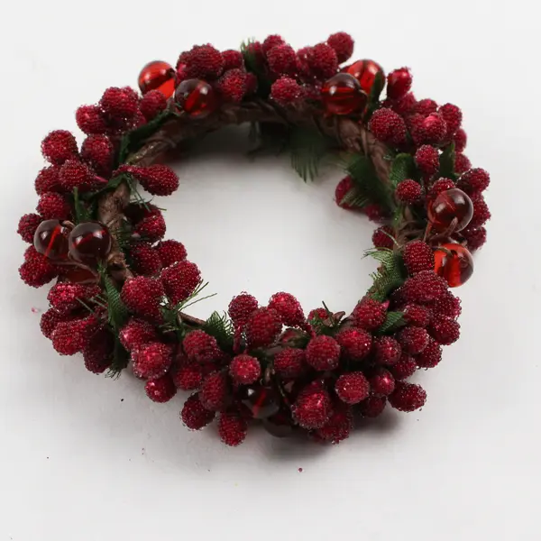 Set of 6 Red Frosted Berries Holiday Napkin Rings