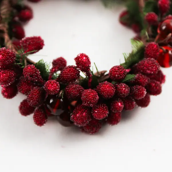 Set of 6 Red Frosted Berries Holiday Napkin Rings