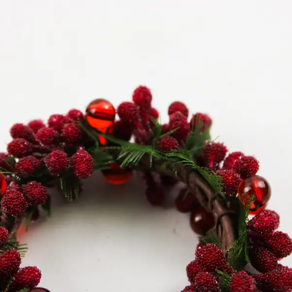 Set of 6 Red Frosted Berries Holiday Napkin Rings