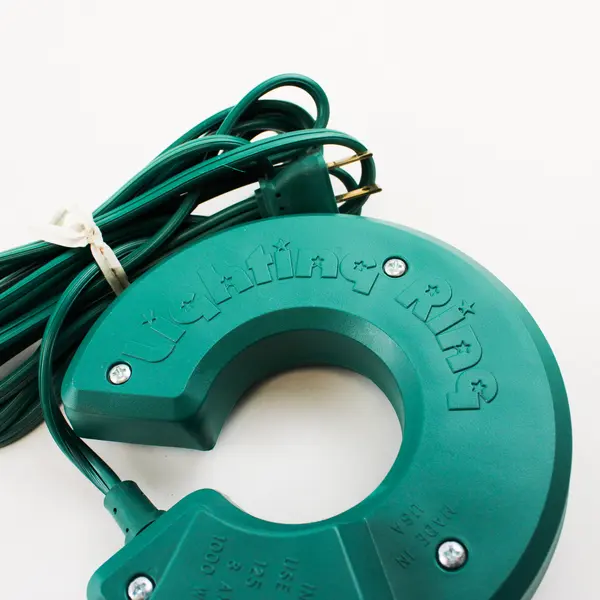 Christmas Tree Lighting Ring 5-Outlet 12ft Cord w/ Switch Flexible Green