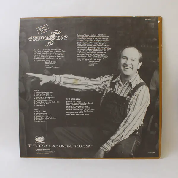 100% Cotton Cotton Ivy 12" Vinyl Record