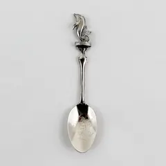 Souvenir Collector's Metal Spoon Florida With Dolphin Figure On Handle 4.5" Long