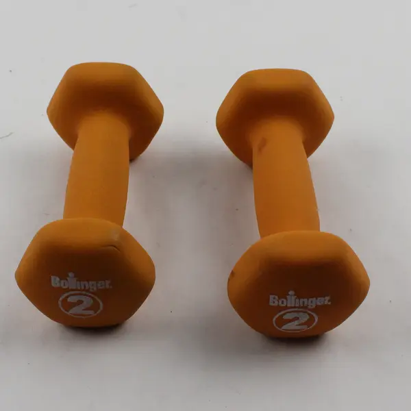 Set of 2 Bollinger Yellow Hand Weight Dumbbells 2 Lbs Each
