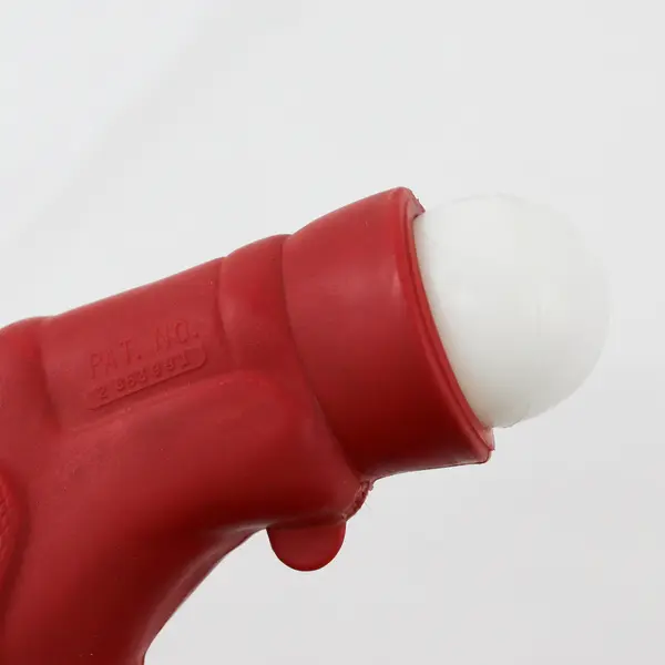 Set of 2 Vintage Kusan Toy Red Rubber Ping Pong Ball Shooters w/ 3 Penn Balls 