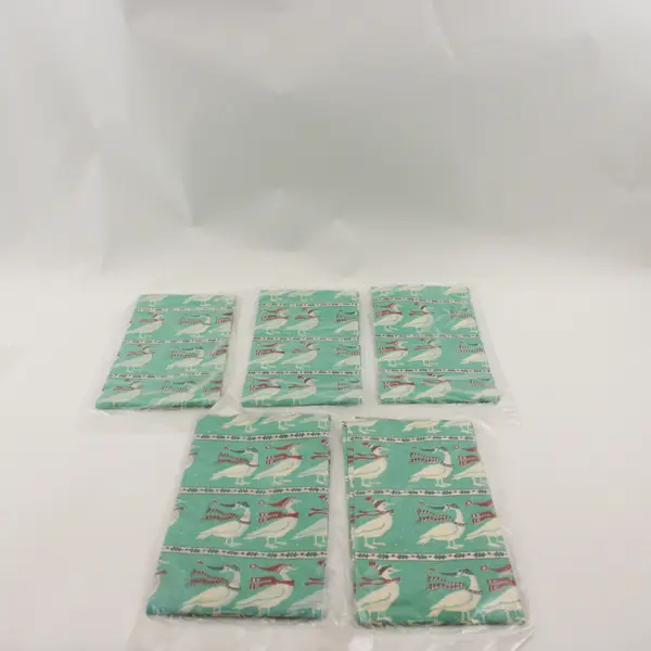 Lot of 5 Henry Brandt & Co Designer Tissue Paper Green W/Christmas Geese