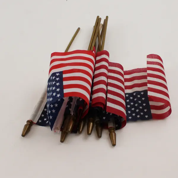 Lot of 9 Mini American Flags on Sticks - New Patriotic Parade Picks