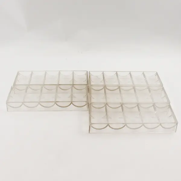 Lot of 5 Clear Acrylic Poker Chip Trays Storage Display