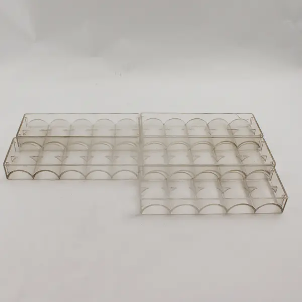Lot of 5 Clear Acrylic Poker Chip Trays Storage Display