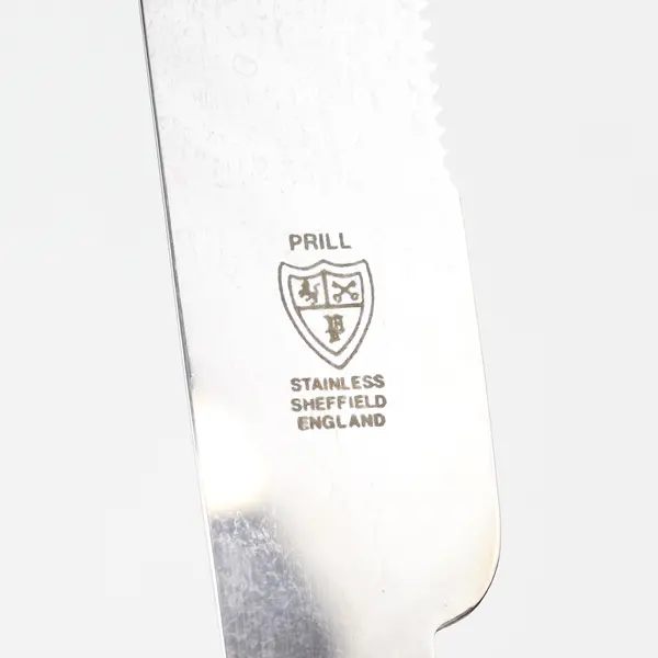 12" Prill Porcelain Pink Rose Stainless Steel Bread Knife Sheffield England