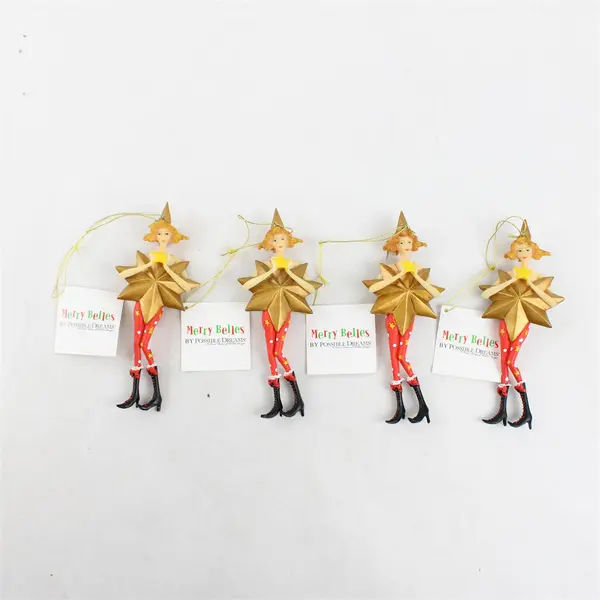 Set of 4 Possible Dreams Twinkle Twinkle Holiday Ornaments - New