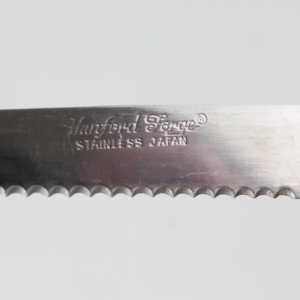 3 Vintage Hanford Forge Stainless Steel Steak Knives Wood Handle Japan 4” Blade