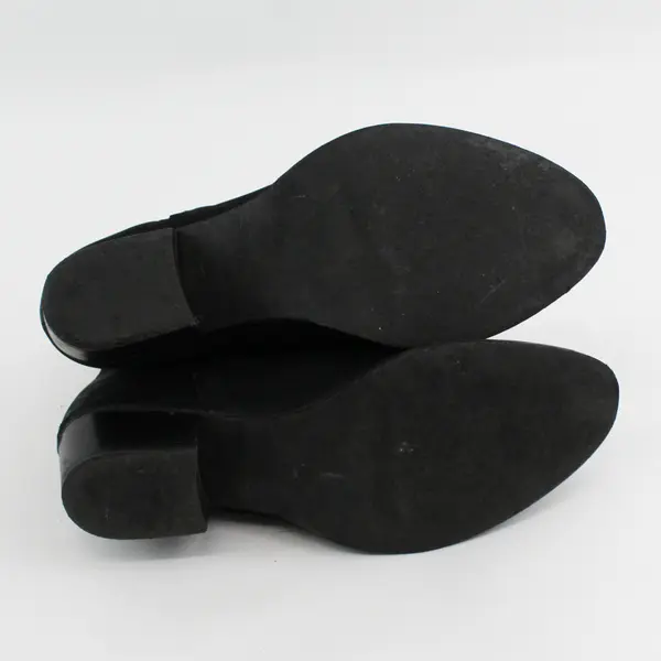 Splendid Solid Black Suede 1.75" Cuban Heel Ankle High Boots Women's Size 7