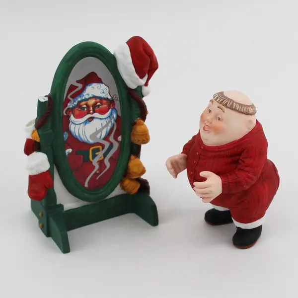 Dept. 56 Merry Makers Sheridan Thinks Santa (with Mirror) Retired 93975