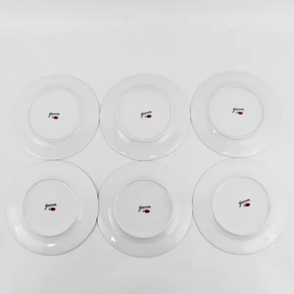 Set of 6  Sango Jeannette  Bread Plates White Pink Lavender Flowers  6.5"  Japan