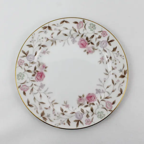 Set of 6  Sango Jeannette  Bread Plates White Pink Lavender Flowers  6.5"  Japan