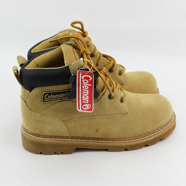 Coleman Boot Beige Suede Uppers Rubber Sole Insulated Work Boots Men's Size 7.5