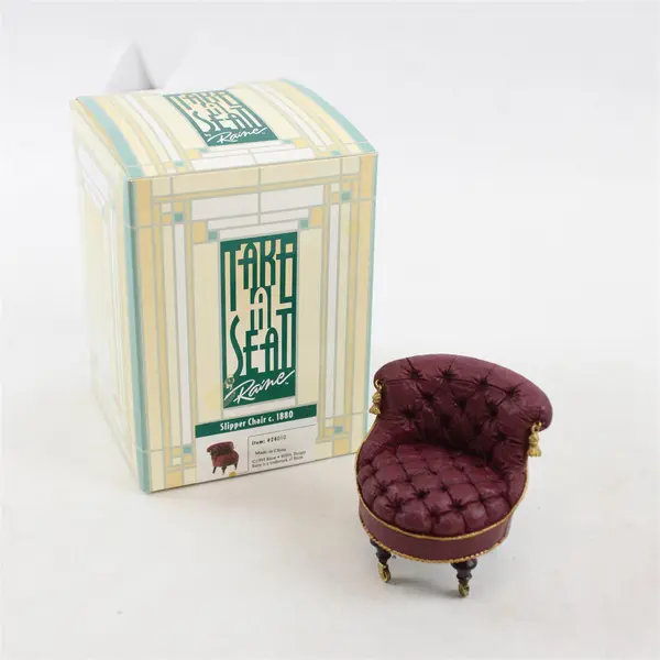 Take a Seat Raine Slipper Chair #24010 1999 Dollhouse Miniature Burgundy Tufted