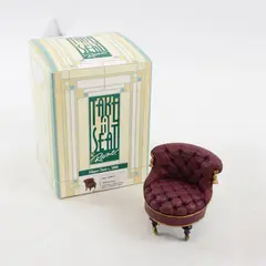 Take a Seat Raine Slipper Chair #24010 1999 Dollhouse Miniature Burgundy Tufted