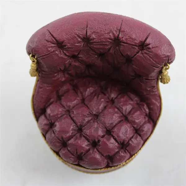 Take a Seat Raine Slipper Chair #24010 1999 Dollhouse Miniature Burgundy Tufted